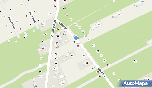 Odrano-Wola, Barwna, 43, mapa Odrano-Wola