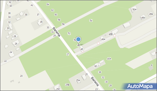 Odrano-Wola, Barwna, 48, mapa Odrano-Wola