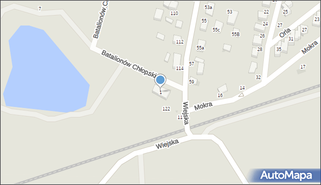 Oleśnica, Batalionów Chłopskich, 1, mapa Oleśnica