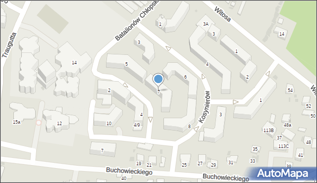Olkusz, Batalionów Chłopskich, 7, mapa Olkusz