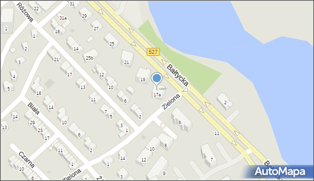 Olsztyn, Bałtycka, 17b, mapa Olsztyna