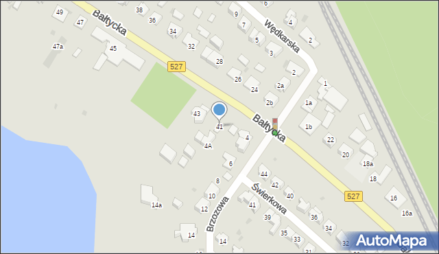 Olsztyn, Bałtycka, 41, mapa Olsztyna