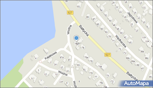 Olsztyn, Bałtycka, 78a, mapa Olsztyna