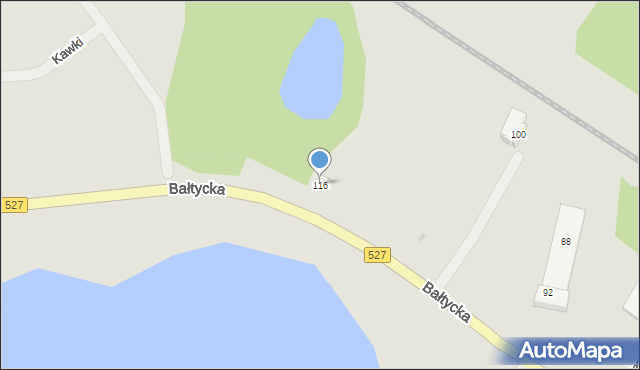 Olsztyn, Bałtycka, 116, mapa Olsztyna