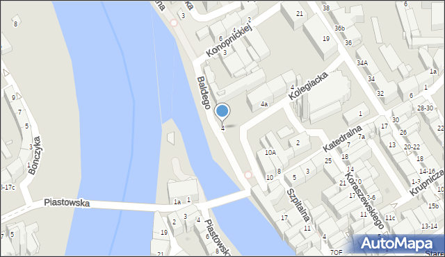 Opole, Baldego Stefana, ks., 4, mapa Opola