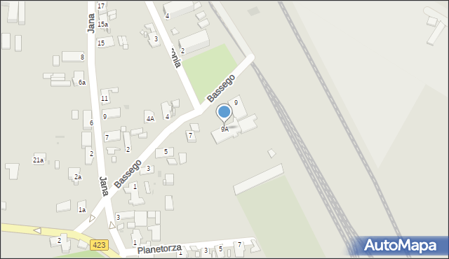 Opole, Bassego Augusta, 9A, mapa Opola