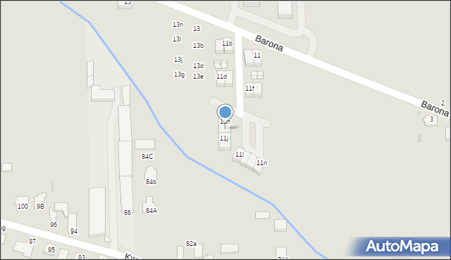 Opole, Barona Józefa, 11i, mapa Opola