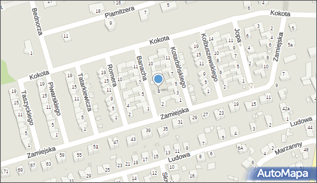 Opole, Banacha Stefana, prof., 4, mapa Opola