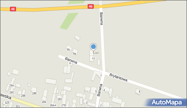 Opole, Barwna, 11a, mapa Opola