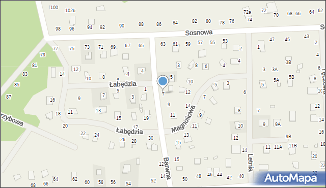 Orchówek, Barwna, 7, mapa Orchówek