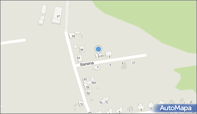 Orzesze, Barwna, 3, mapa Orzesze