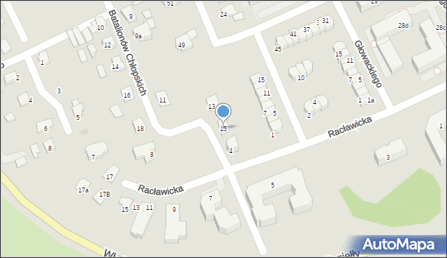 Ostróda, Batalionów Chłopskich, 15, mapa Ostróda