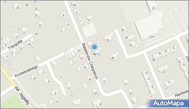 Ostróda, Batalionów Chłopskich, 9a, mapa Ostróda