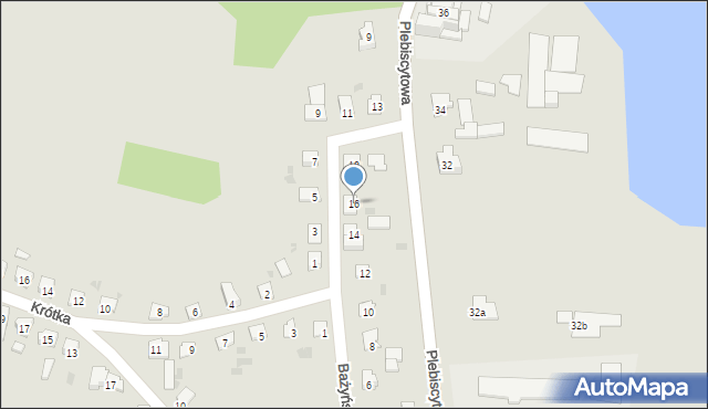 Ostróda, Bażyńskiego Jana, 16, mapa Ostróda