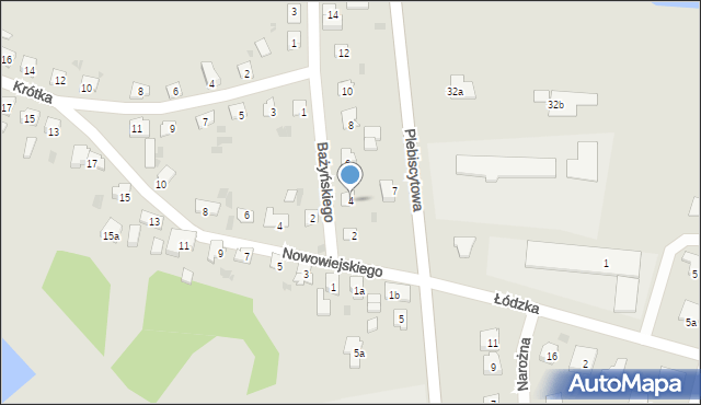 Ostróda, Bażyńskiego Jana, 4, mapa Ostróda