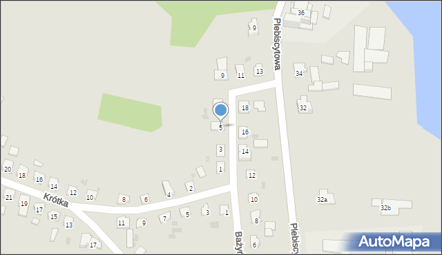 Ostróda, Bażyńskiego Jana, 5, mapa Ostróda