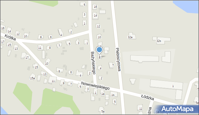 Ostróda, Bażyńskiego Jana, 6, mapa Ostróda