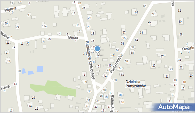 Ostrów Lubelski, Batalionów Chłopskich, 10, mapa Ostrów Lubelski