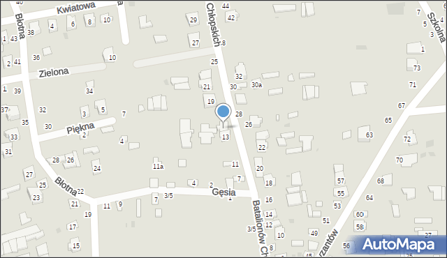 Ostrów Lubelski, Batalionów Chłopskich, 15, mapa Ostrów Lubelski