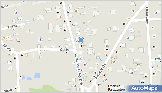 Ostrów Lubelski, Batalionów Chłopskich, 18, mapa Ostrów Lubelski