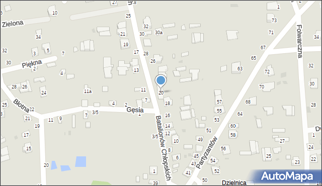 Ostrów Lubelski, Batalionów Chłopskich, 20, mapa Ostrów Lubelski