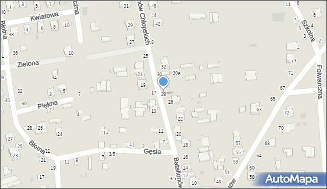 Ostrów Lubelski, Batalionów Chłopskich, 28, mapa Ostrów Lubelski