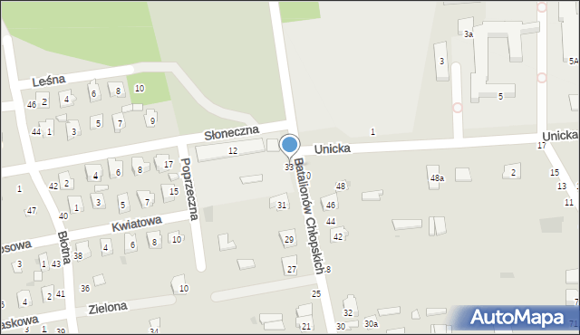 Ostrów Lubelski, Batalionów Chłopskich, 33, mapa Ostrów Lubelski