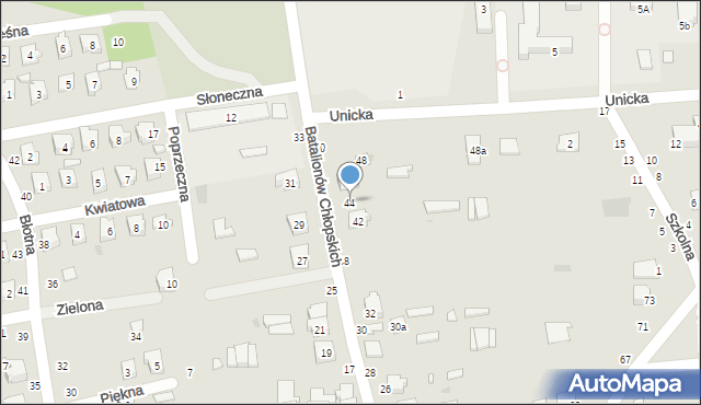 Ostrów Lubelski, Batalionów Chłopskich, 44, mapa Ostrów Lubelski