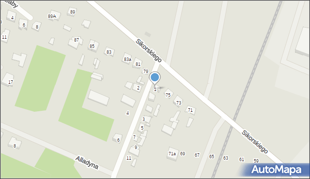 Ostrów Mazowiecka, Bagińska, 1, mapa Ostrów Mazowiecka