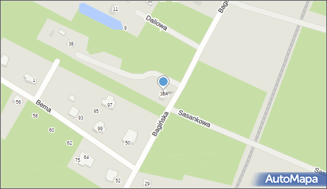 Ostrów Mazowiecka, Bagińska, 38A, mapa Ostrów Mazowiecka