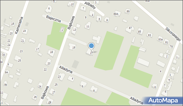Ostrów Mazowiecka, Bajkowa, 17, mapa Ostrów Mazowiecka