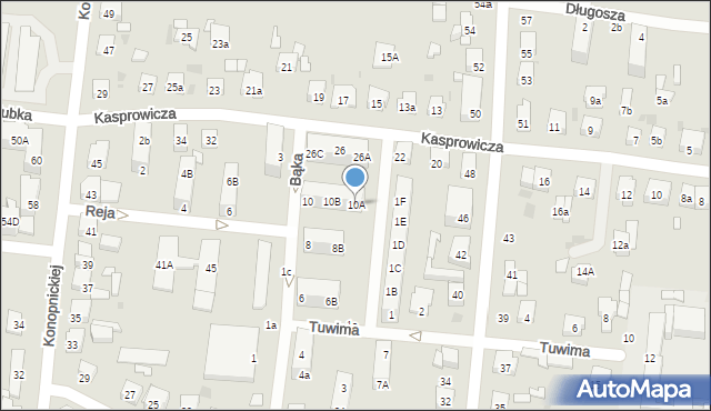 Ostrów Wielkopolski, Bąka Wojciecha, 10A, mapa Ostrów Wielkopolski