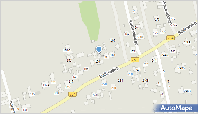 Ostrowiec Świętokrzyski, Bałtowska, 159b, mapa Ostrowiec Świętokrzyski
