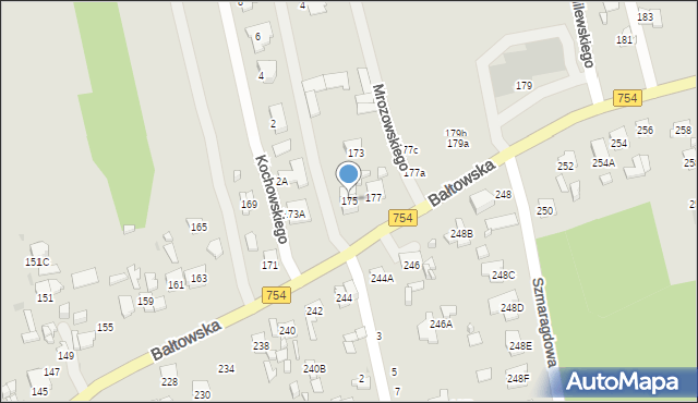 Ostrowiec Świętokrzyski, Bałtowska, 175, mapa Ostrowiec Świętokrzyski