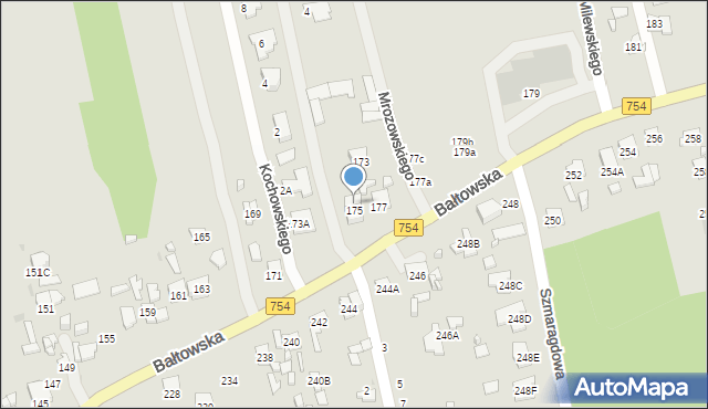 Ostrowiec Świętokrzyski, Bałtowska, 175A, mapa Ostrowiec Świętokrzyski