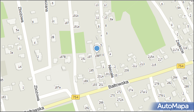 Ostrowiec Świętokrzyski, Bałtowska, 199, mapa Ostrowiec Świętokrzyski