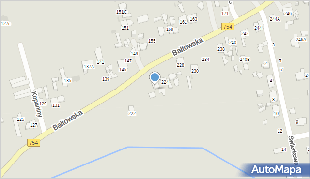 Ostrowiec Świętokrzyski, Bałtowska, 224A, mapa Ostrowiec Świętokrzyski