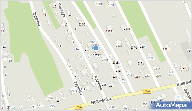 Ostrowiec Świętokrzyski, Bałtowska, 227A, mapa Ostrowiec Świętokrzyski