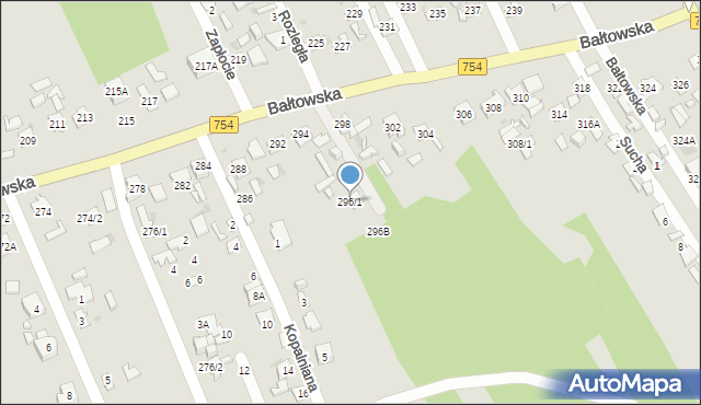 Ostrowiec Świętokrzyski, Bałtowska, 296/1, mapa Ostrowiec Świętokrzyski