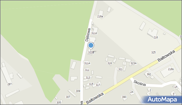 Ostrowiec Świętokrzyski, Bałtowska, 311B, mapa Ostrowiec Świętokrzyski