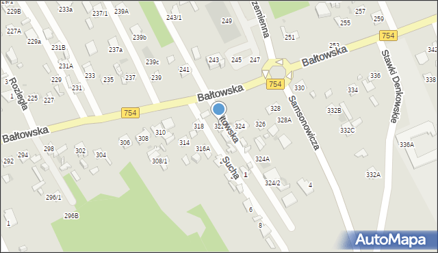 Ostrowiec Świętokrzyski, Bałtowska, 322, mapa Ostrowiec Świętokrzyski