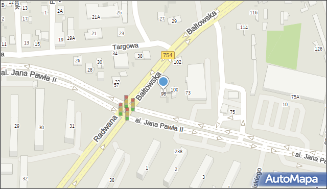 Ostrowiec Świętokrzyski, Bałtowska, 98, mapa Ostrowiec Świętokrzyski