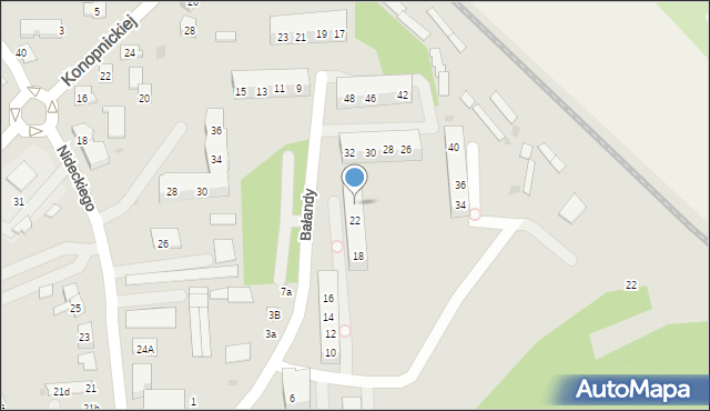 Oświęcim, Bałandy Wiktora, 24, mapa Oświęcimia