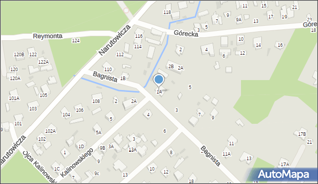 Otwock, Bagnista, 1A, mapa Otwock