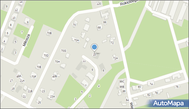 Otwock, Baletowa, 10, mapa Otwock