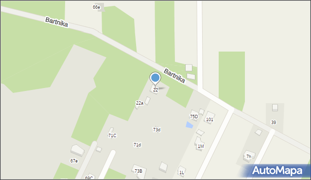 Otwock, Bartnika, 22, mapa Otwock