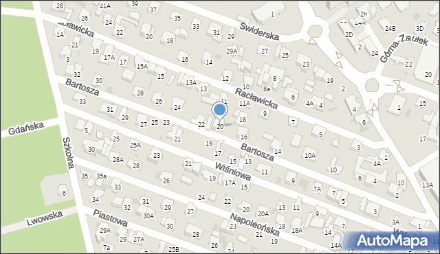 Otwock, Bartosza, 20, mapa Otwock