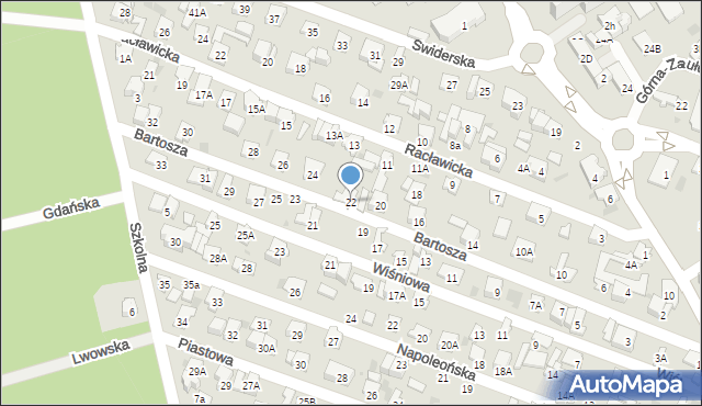 Otwock, Bartosza, 22, mapa Otwock