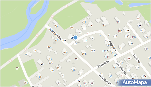 Otwock, Bajkowa, 13, mapa Otwock