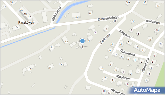 Paczków, Bartosza, 8, mapa Paczków